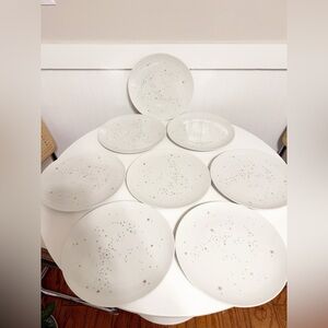 Set of 8 Vtg 1980s Hutschenreuther Bavaria Germany Sunburst Constellation Plates